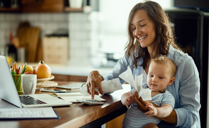 Woman holding baby